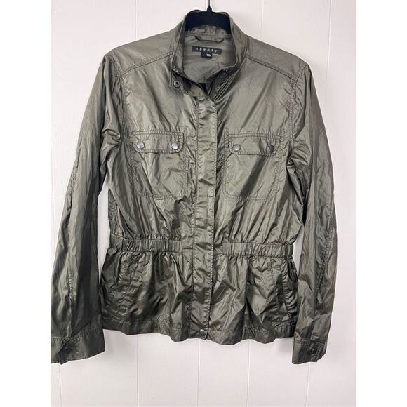 Theory Army Green Light Utility Jacket Women’s Medium - Picture 1 of 8